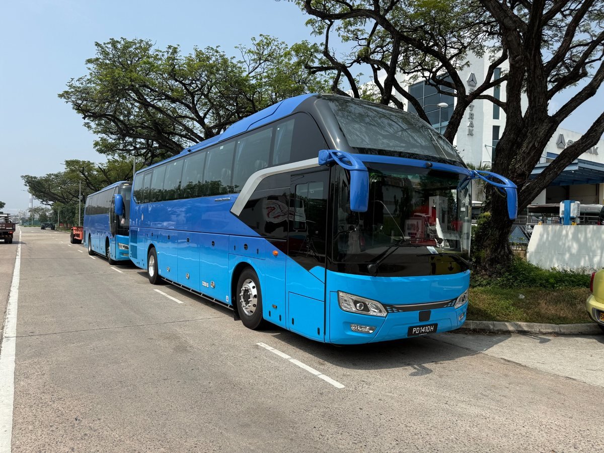Exterior of LittleTown DMC 53-seater coach